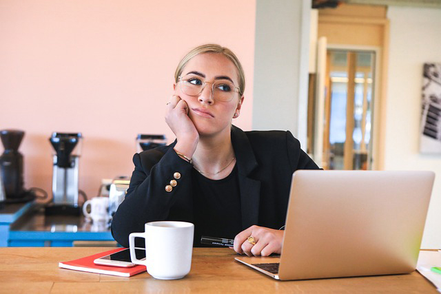 A woman feeling bored